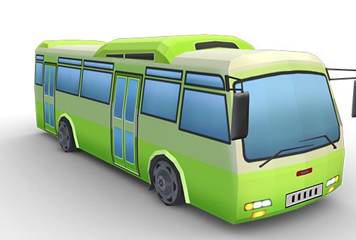 green_bus_low_poly22